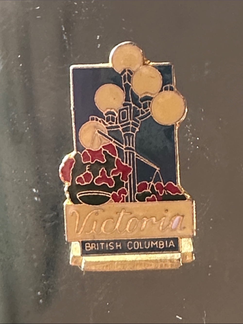 Vintage Victoria British Columbia Gold-Tone Enamel Lapel Pin